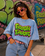 WOMEN'S DISTRESSED FRESH FAVOR TEE