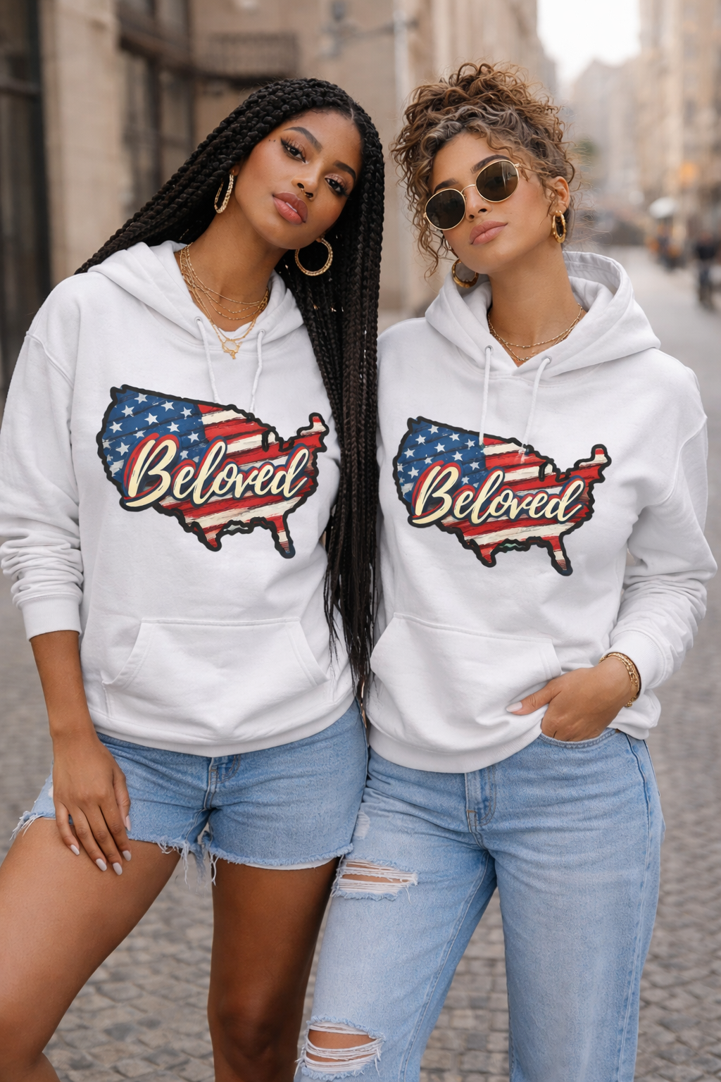 BELOVED AMERICA UNISEX T/HOODIE