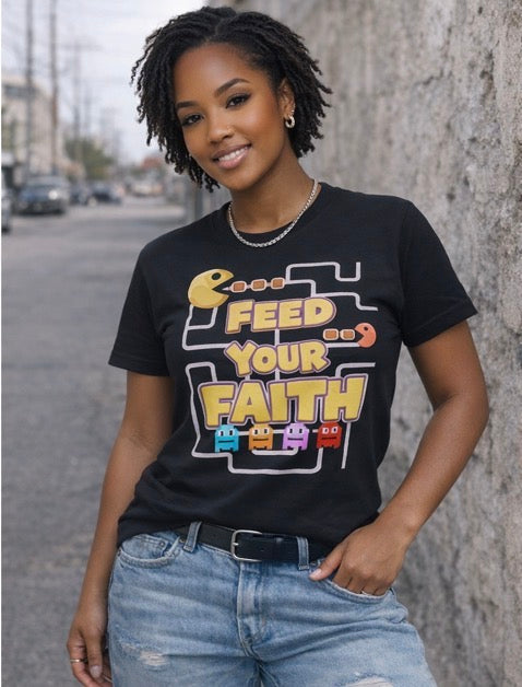 Feed Your Faith Pac Man Graphic Unisex T-Shirt