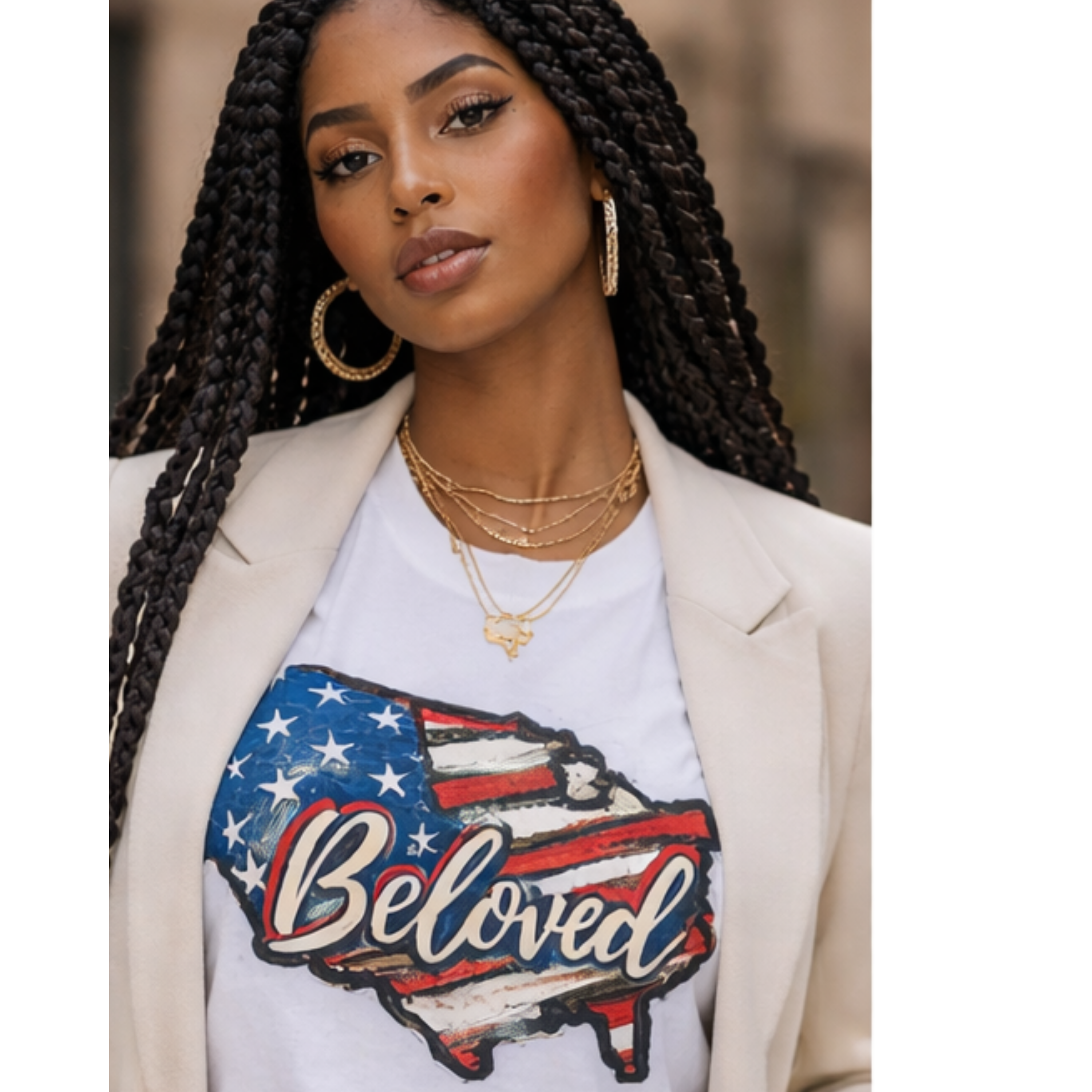 BELOVED AMERICA UNISEX T/HOODIE