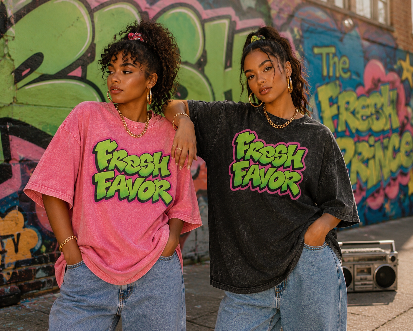 WOMEN'S DISTRESSED FRESH FAVOR TEE